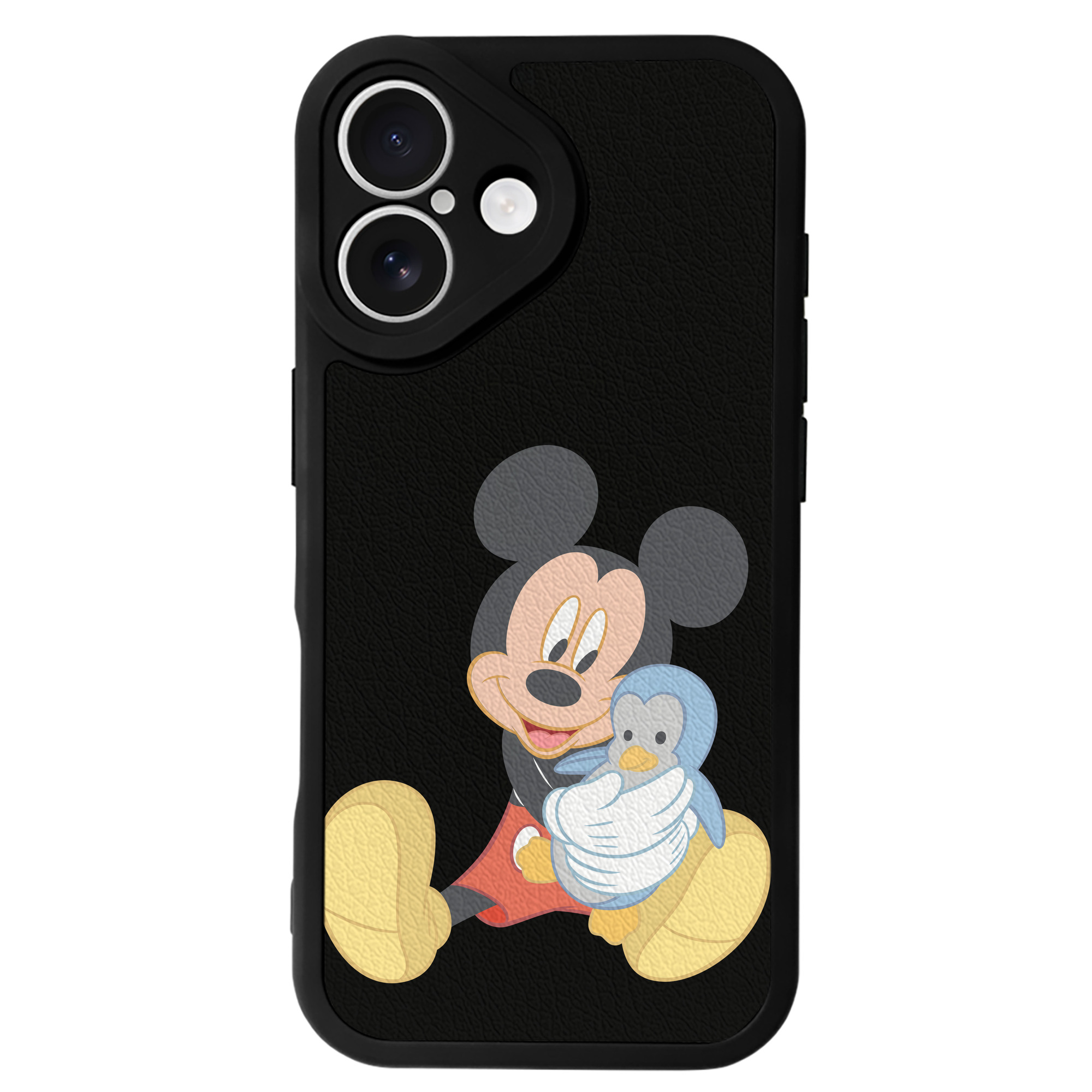 （画像用） ミッキーマウス Mickey Mouse 【iPhone 16シリーズ対応】シリコンスマホケース（レザー調） 材質：シリコン